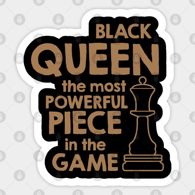 Black Queen The Most Power Piece In The Game, African American, Black Lives Matter, Black History Sticker by UrbanLifeApparel